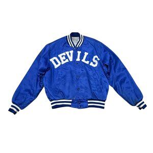 Men’s Vintage 1980s Swingster Batavia Devils Football Nylon Jacket Blue